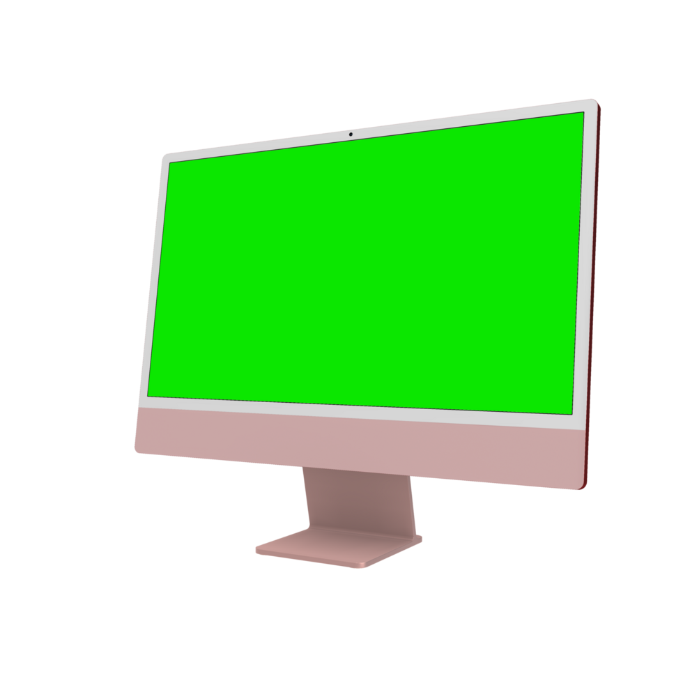 Greenscreen pink desktop side view png