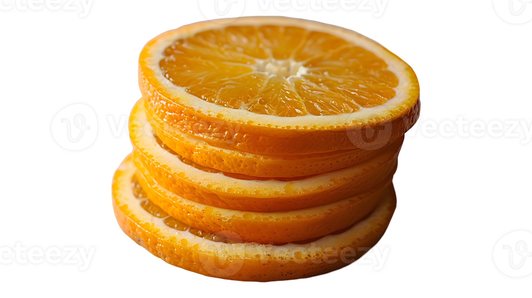 Slice orange fruit stack on a transparent background png