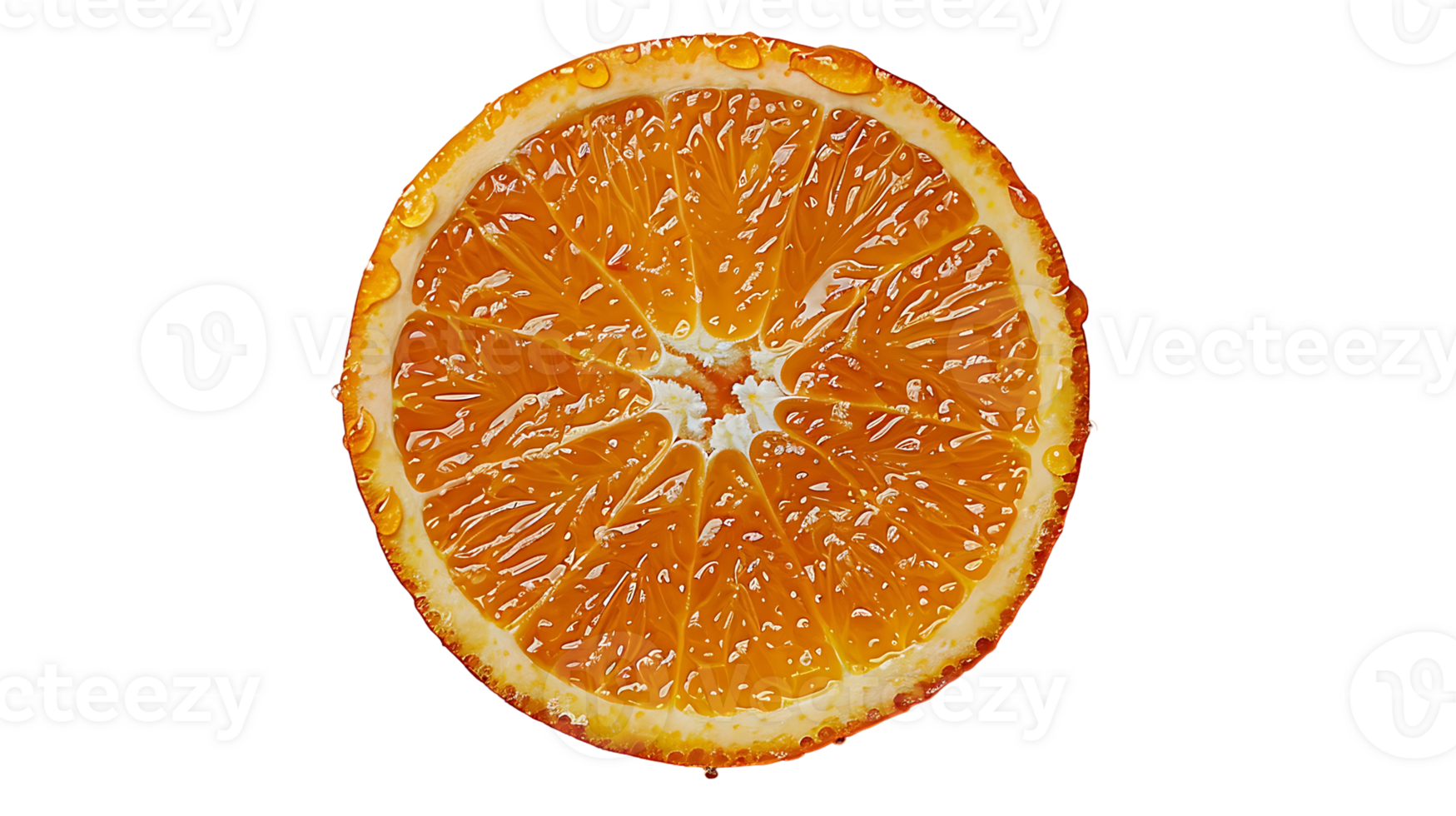 Slice orange fruit on a transparent background png
