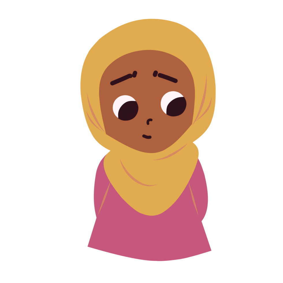 Hijab girl shy face png
