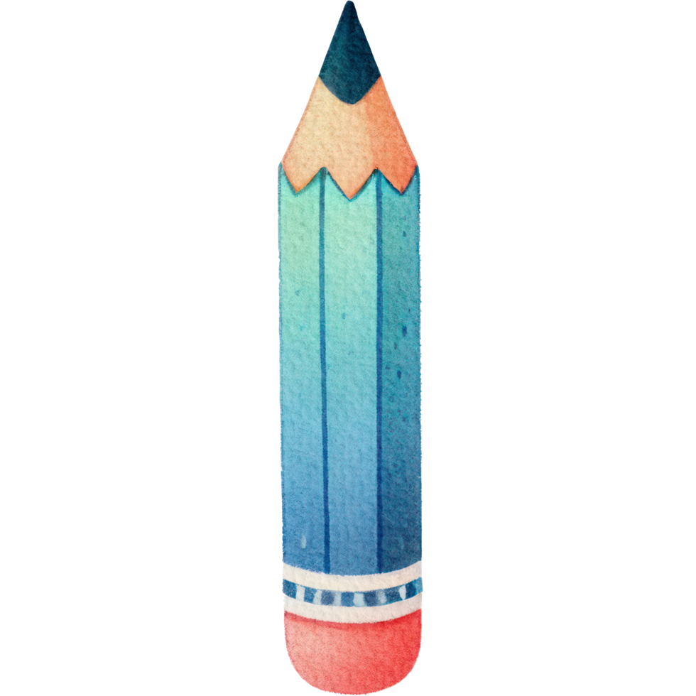 Back to School adorable watercolor pencil element isolate object png