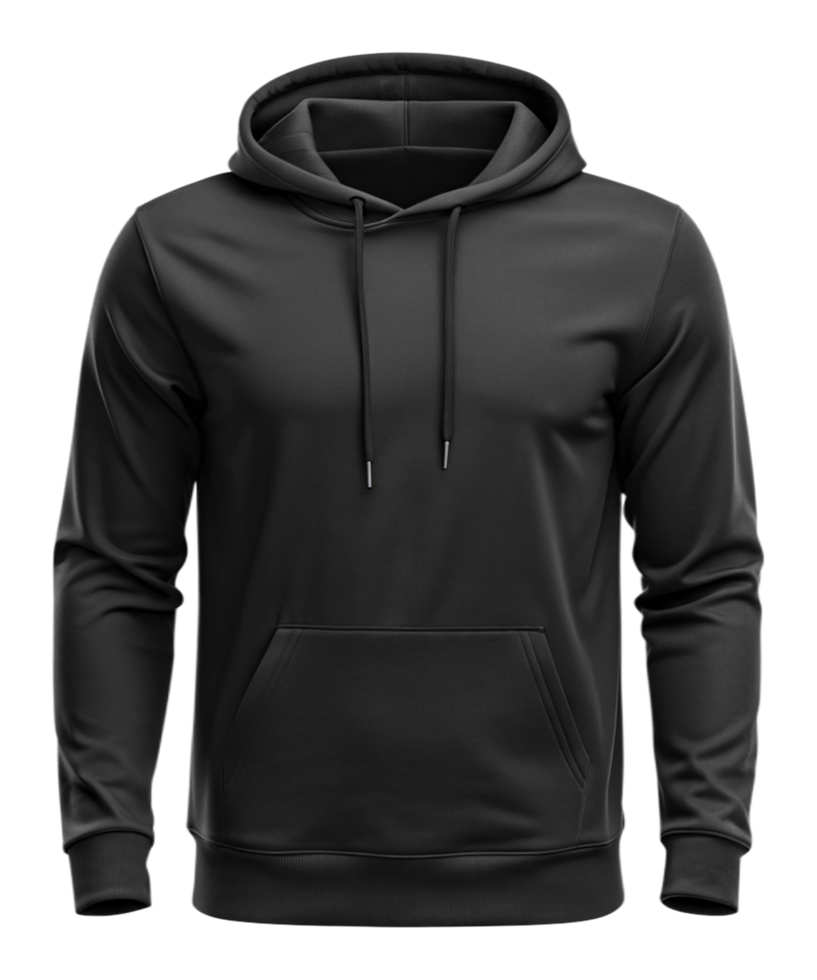 A Black Long Sleeve Hoodie Sweatshirt Mockup png