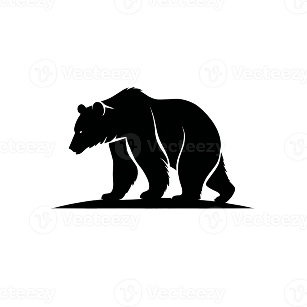 Collection of Simple Bear Logo Designs Isolated png