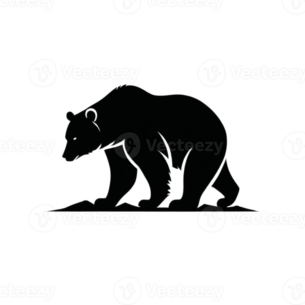 Collection of Simple Bear Logo Designs Isolated png