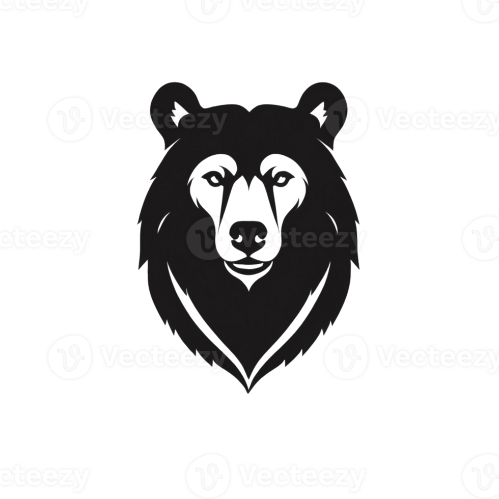 Collection of Simple Bear Logo Designs Isolated png