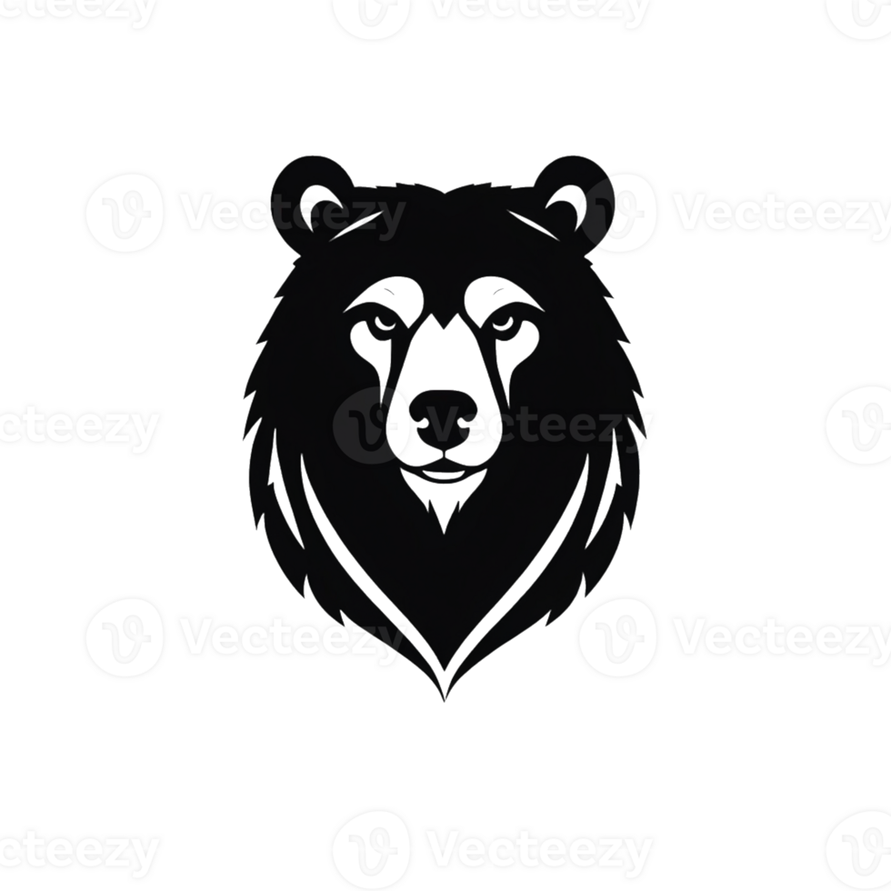 Collection of Simple Bear Logo Designs Isolated png