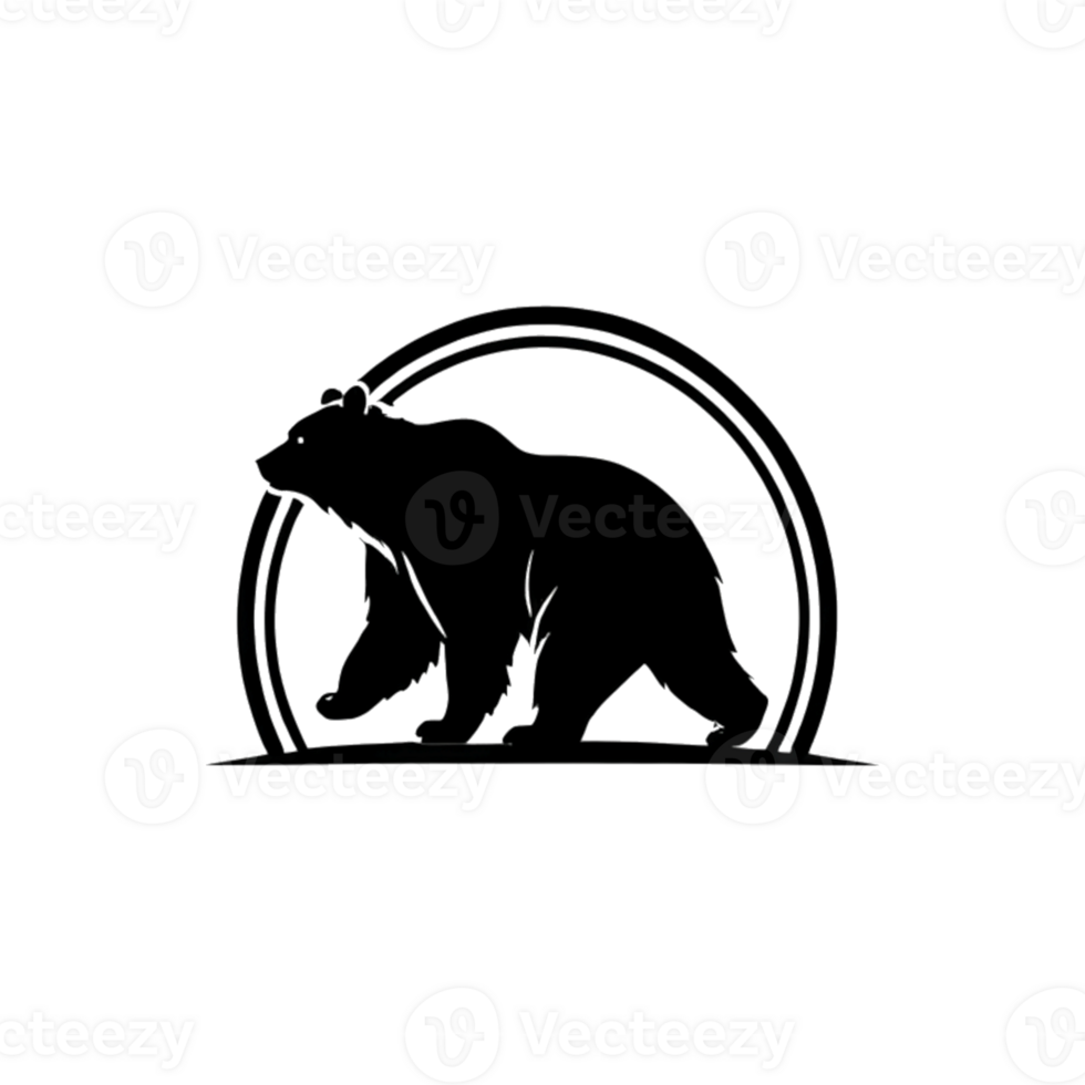 Collection of Simple Bear Logo Designs Isolated png