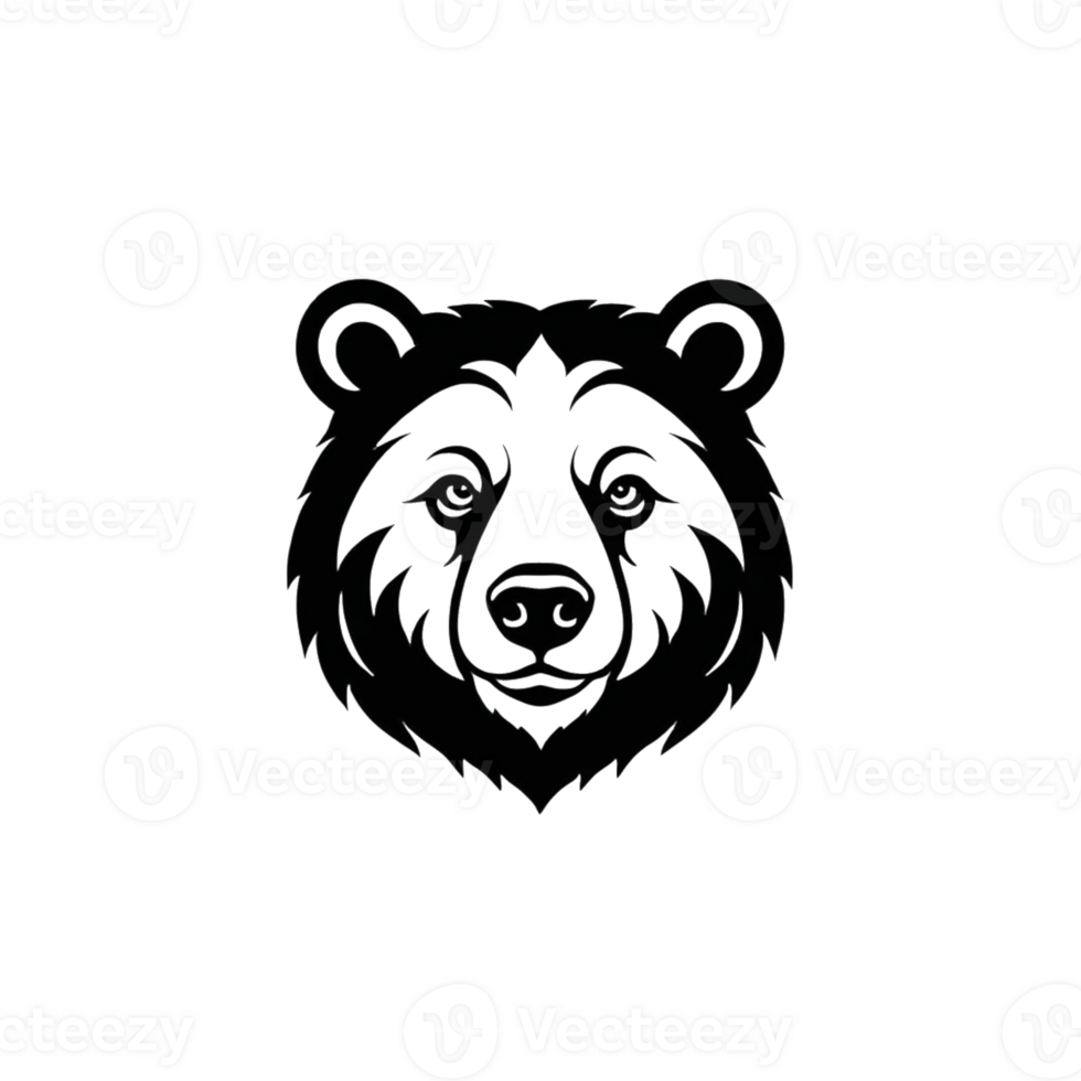 Collection of Simple Bear Logo Designs Isolated png
