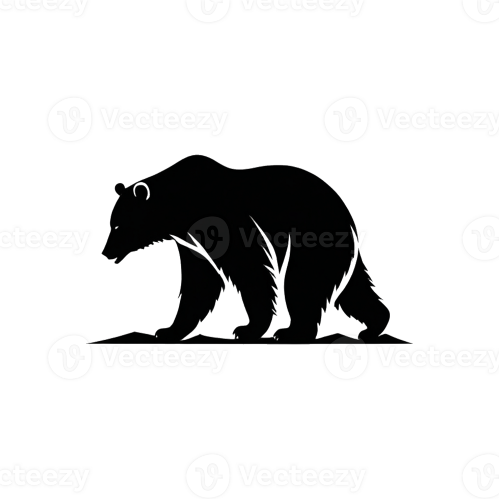 Collection of Simple Bear Logo Designs Isolated png