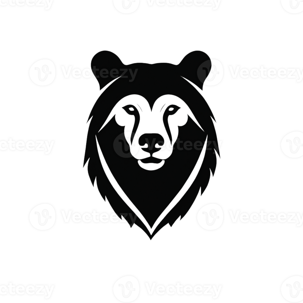 Collection of Simple Bear Logo Designs Isolated png
