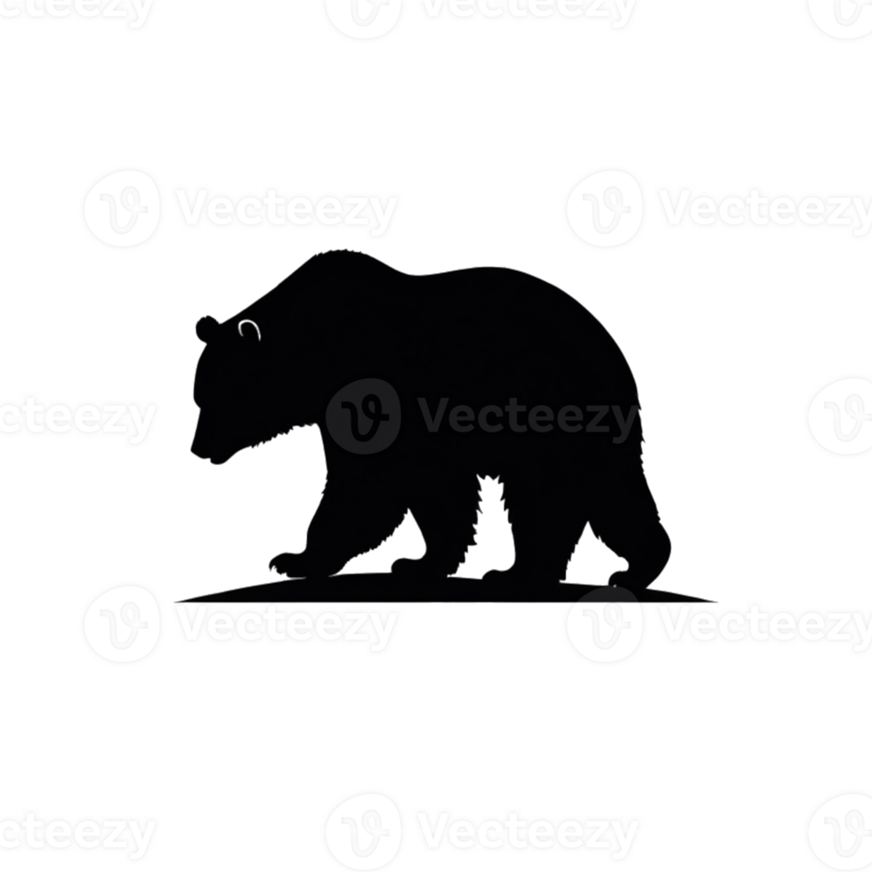 Collection of Simple Bear Logo Designs Isolated png