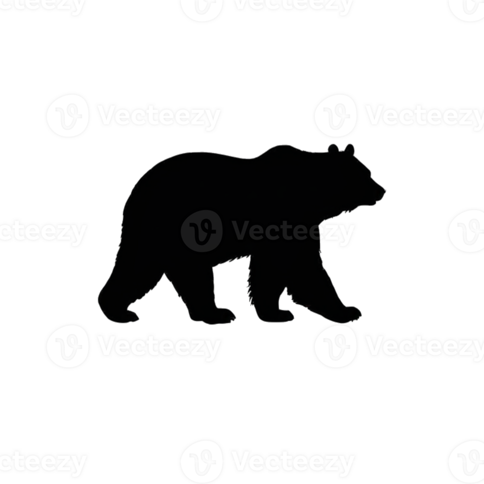 Collection of Simple Bear Logo Designs Isolated png