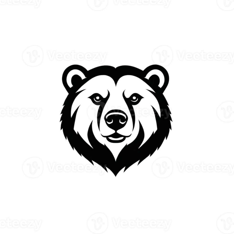 Collection of Simple Bear Logo Designs Isolated png