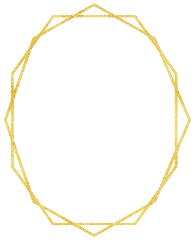 Luxury gold glitter geometric wedding frame png