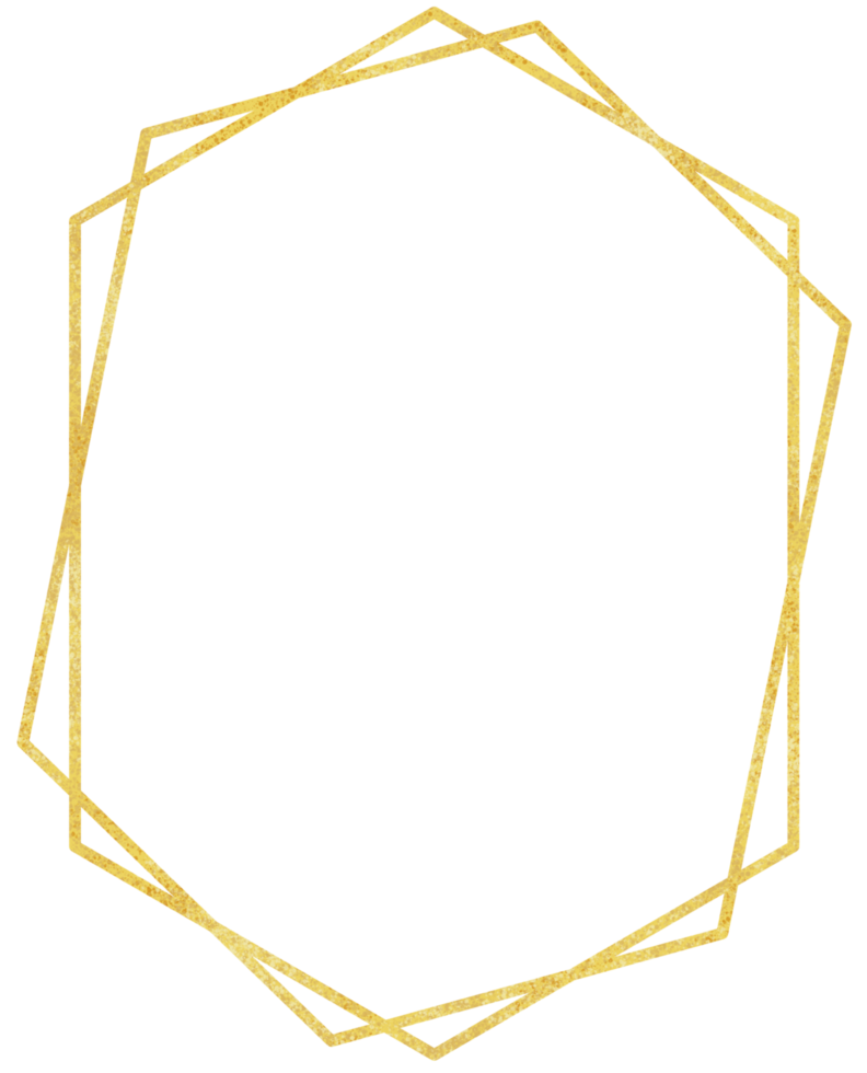 Luxury gold glitter geometric wedding frame png