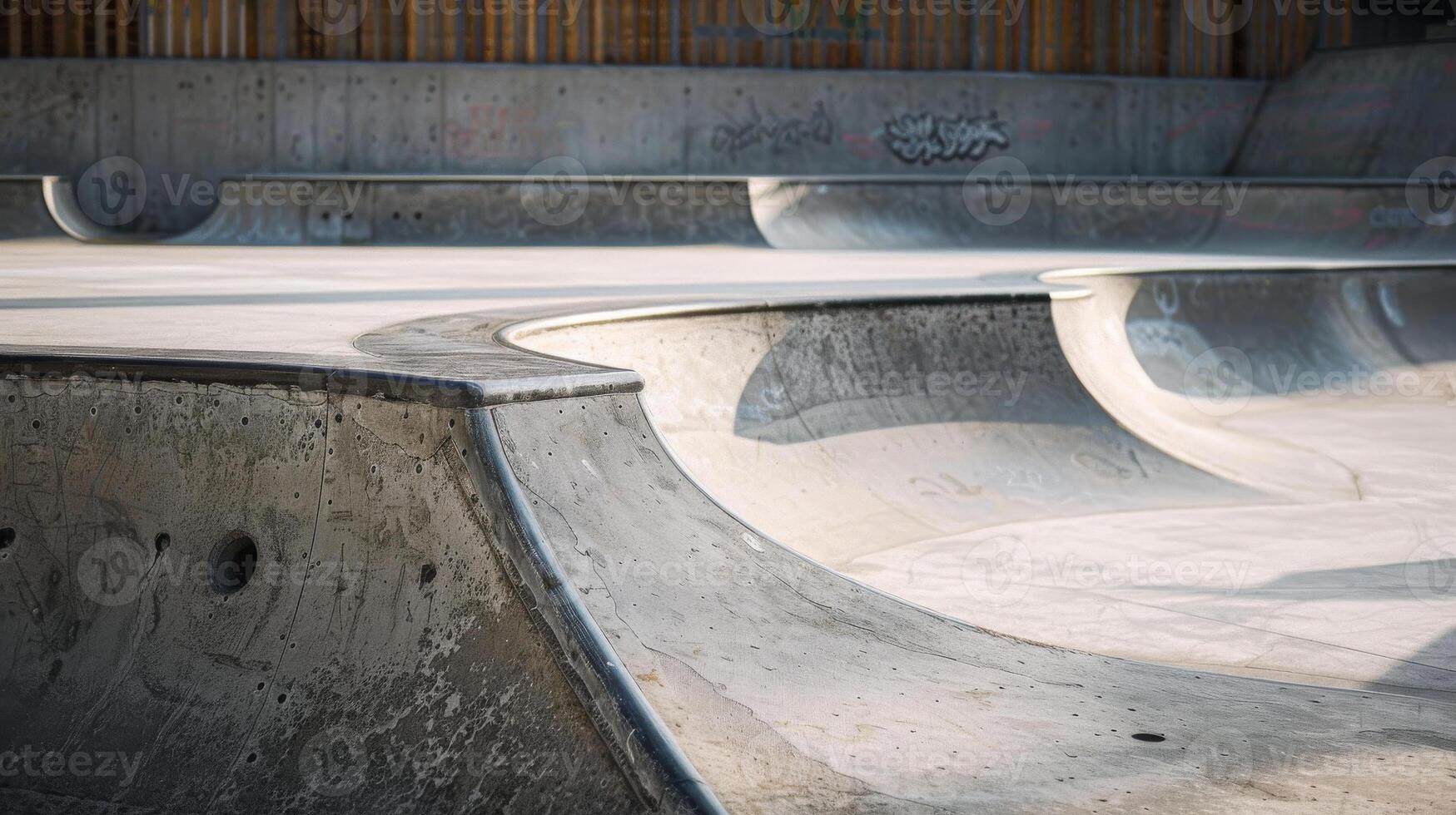 An empty skatepark, ready for action photo