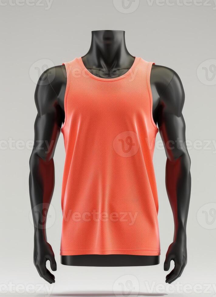 Mockup of a coral tank top on a mannequin photo