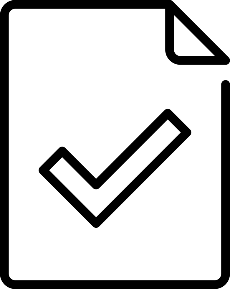 Verified File icon. simple illustration editable stroke. png