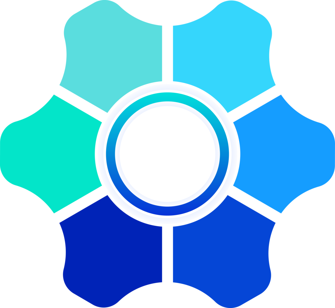6 Step Setting Gear Infographic template, gear with six elements. Parts of the chart with icons and numbers. png