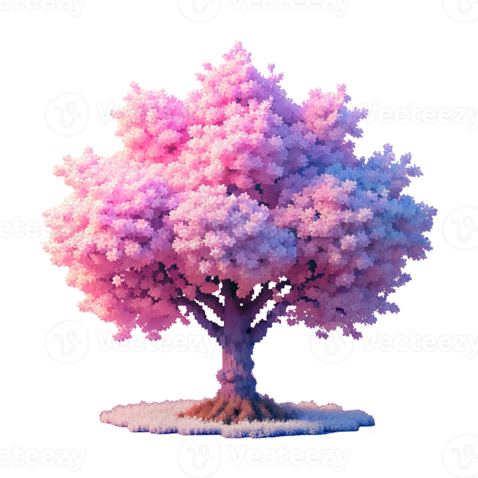 pixel pink tree png