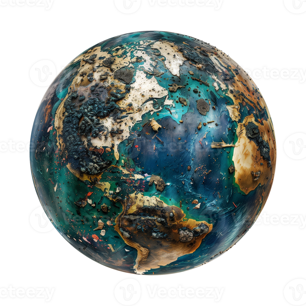 Polluted Earth Concept Isolated on Transparent Background png