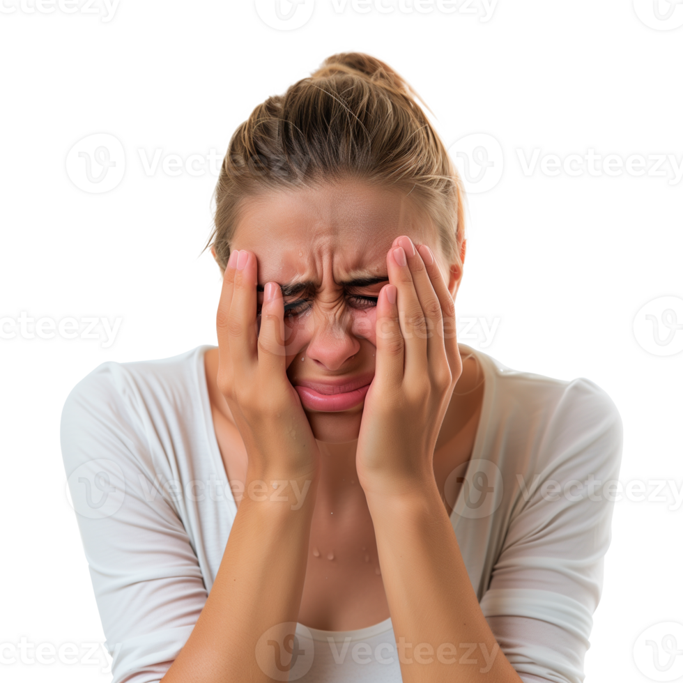 Crying Woman Isolated on Transparent Background png