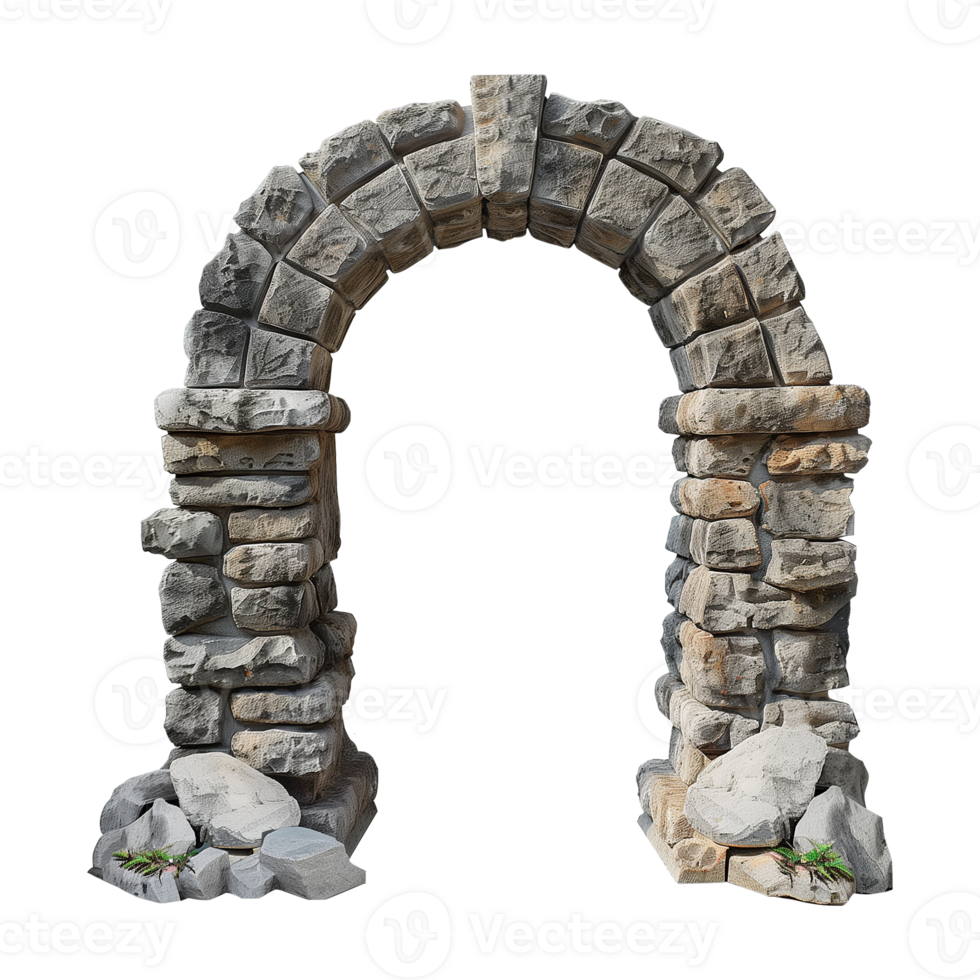 Stacked Stone Arch Isolated on Transparent Background png