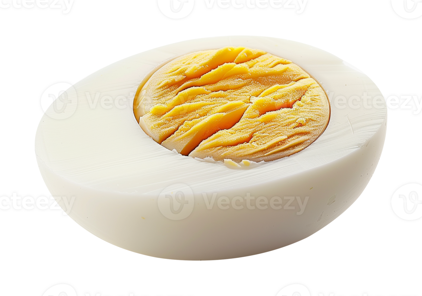 Hard Boiled Egg Slice Isolated on Transparent Background png