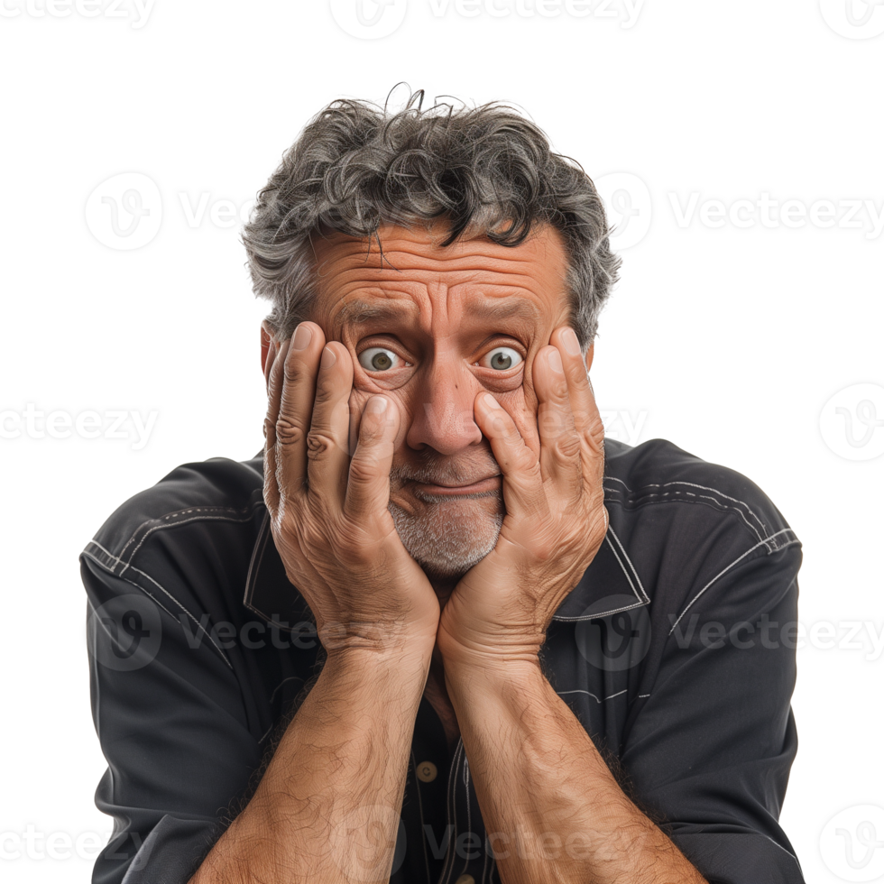 Shocked Man Isolated on Transparent Background png