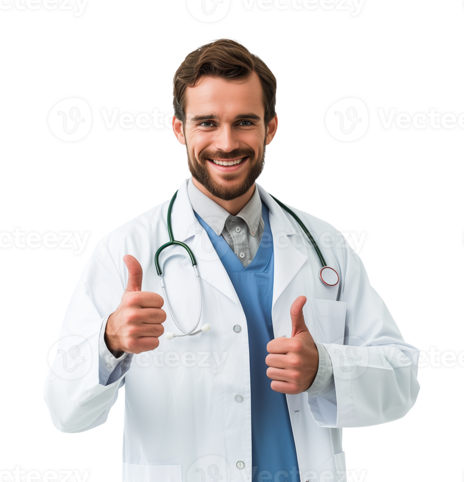 Doctor Thumbs up Isolated on Transparent Background png