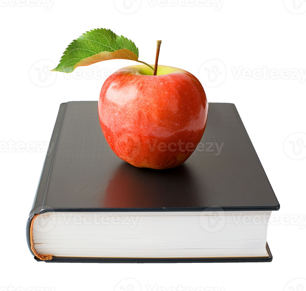 Book With Apple Isolated on Transparent Background png