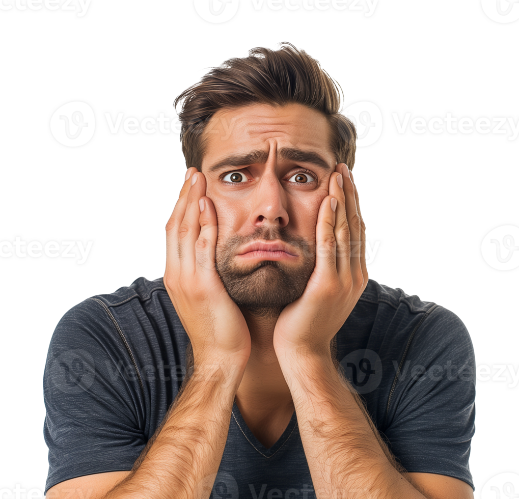 Frustrated Man Isolated on Transparent Background png