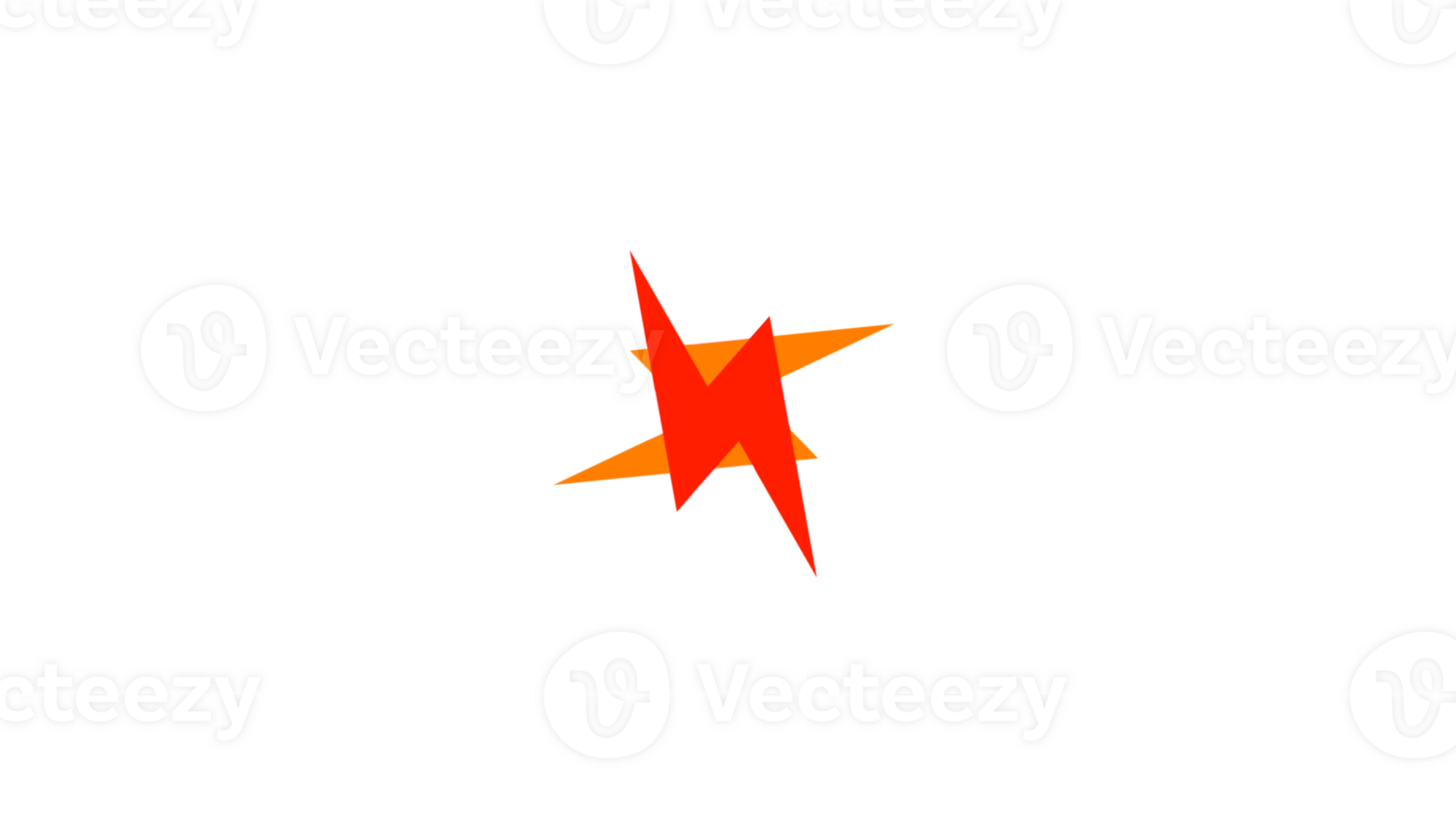 a lightning bolt logo with a red and white star png