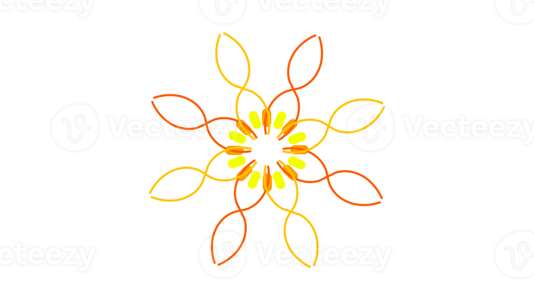 a flower with yellow and orange leaves on a transparent background png