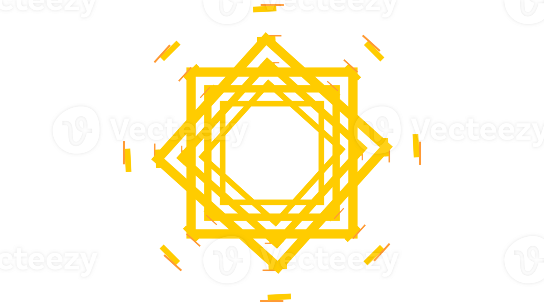 a yellow geometric shape on a transparent background png