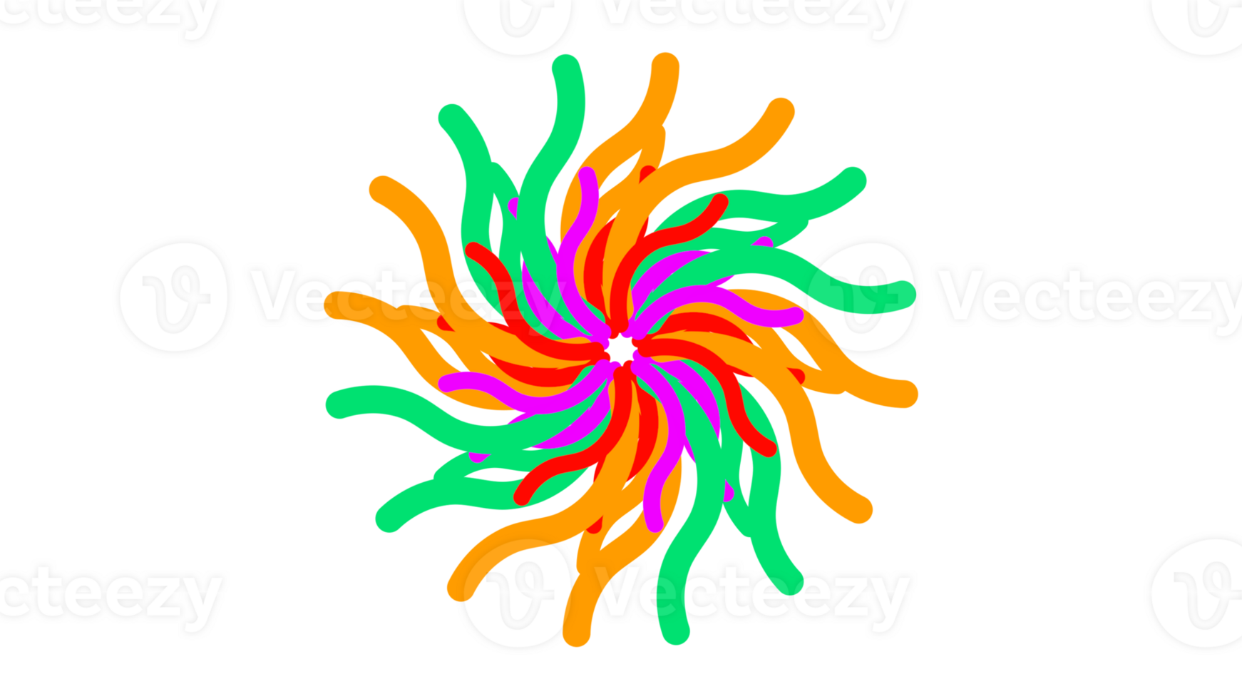 a colorful, abstract design with a spiral shape png