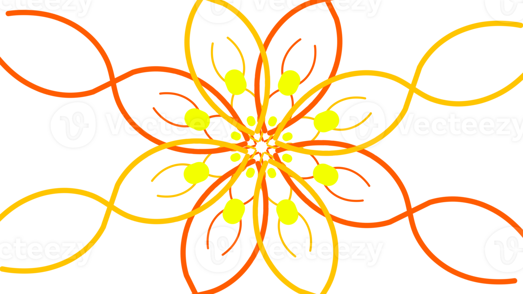 an orange and yellow flower with a circle in the center png