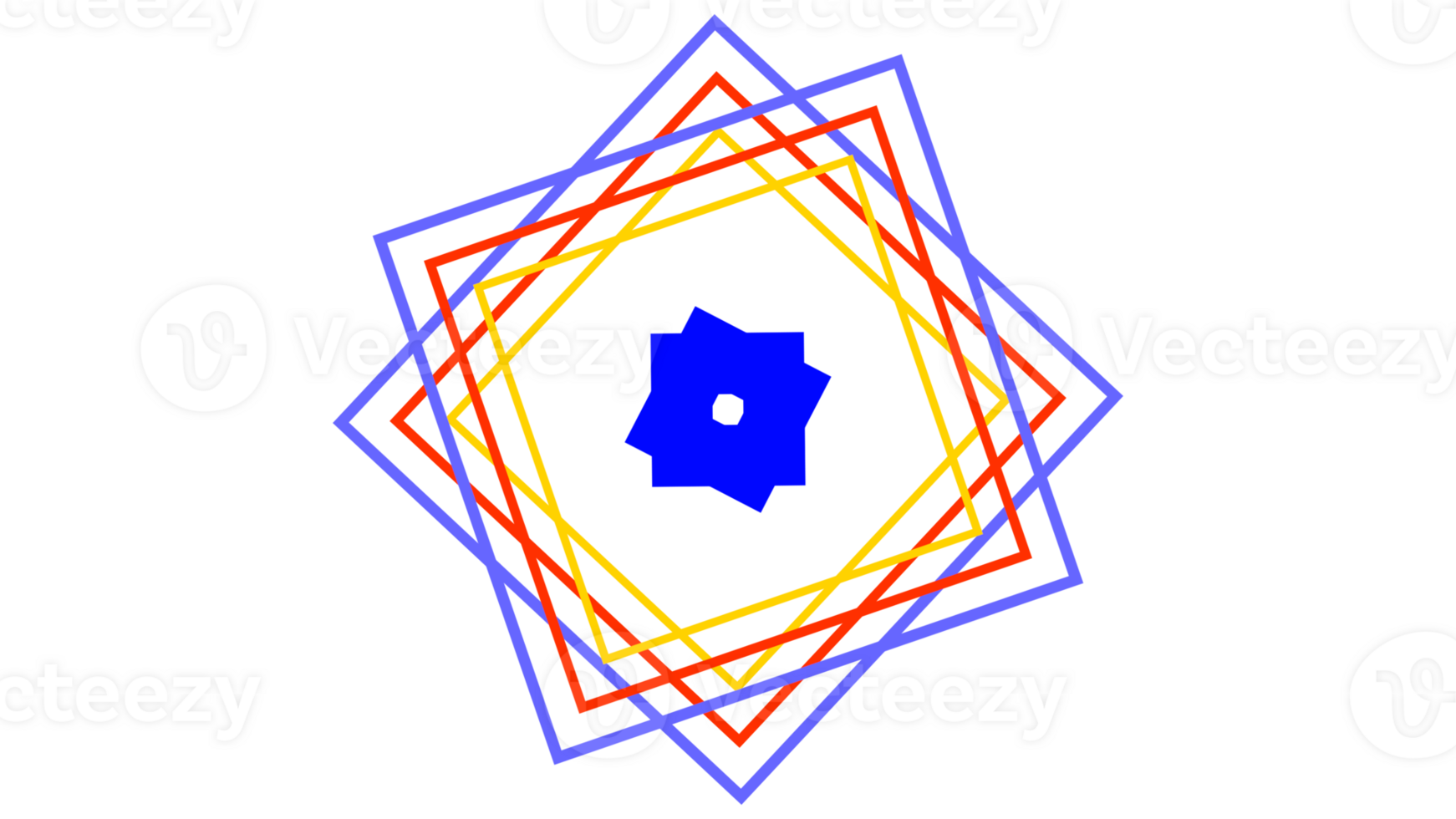 a blue and red geometric shape with a blue center png