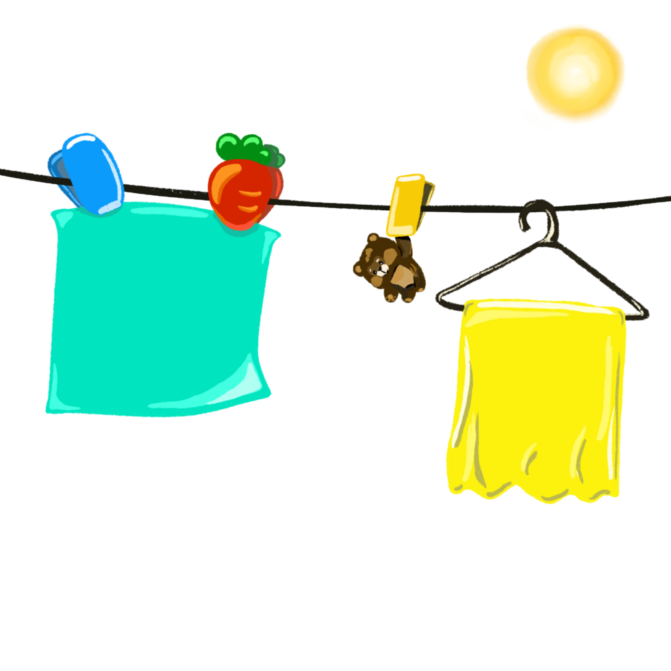 Cartoon Hang Dry illustration background png