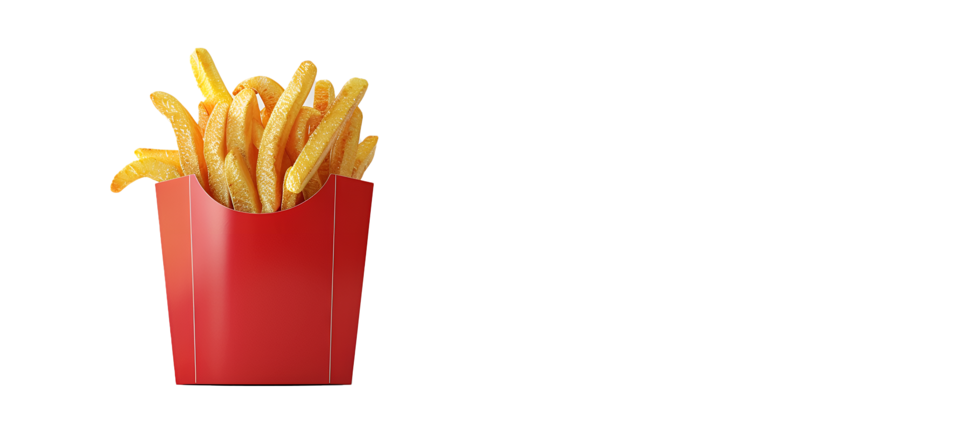 A red paper box of french fries Isolated on Transparent Background png