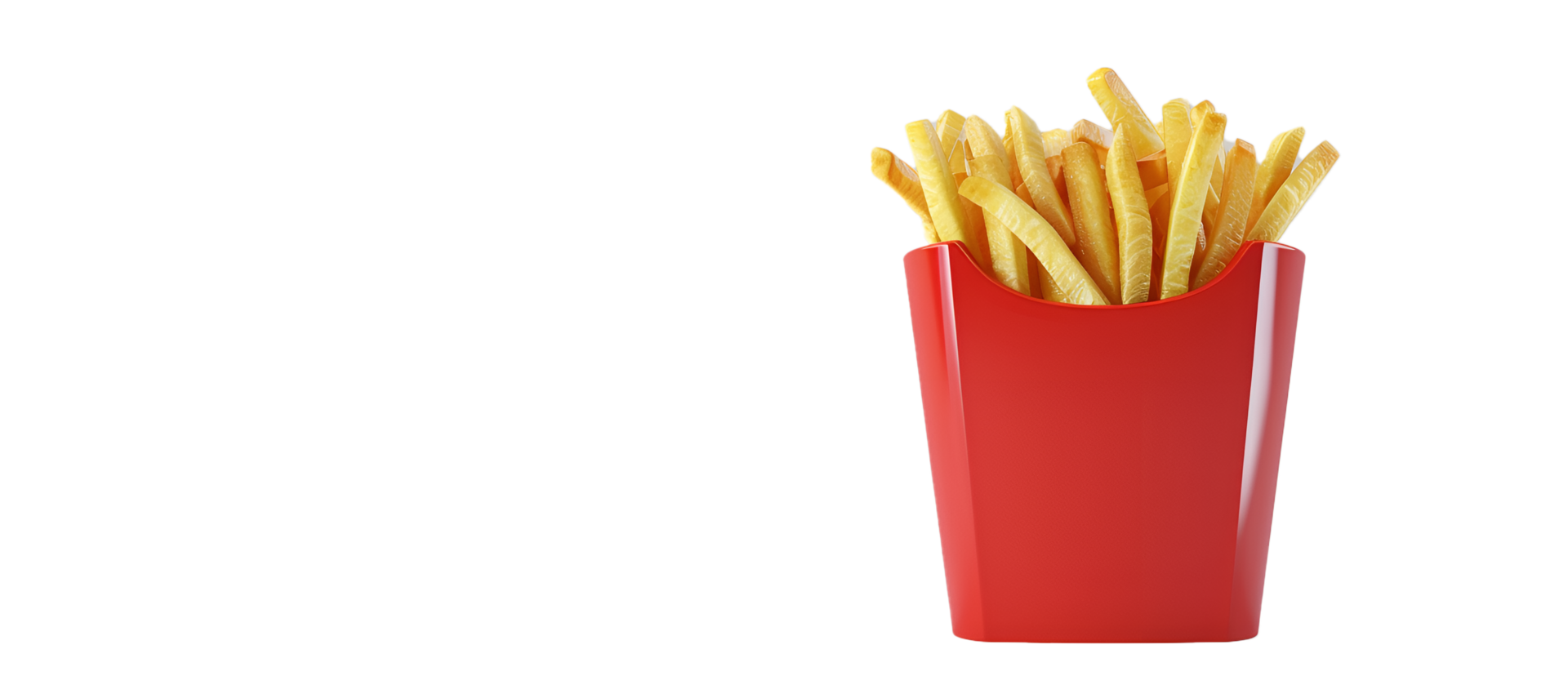A red paper box of french fries Isolated on Transparent Background png