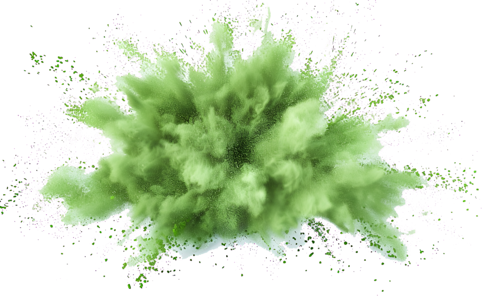 green color explosion isolated on transparant background png
