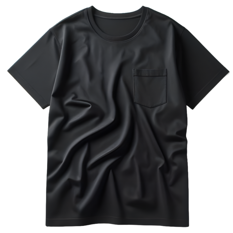 black t shirt isolated on transparent background png