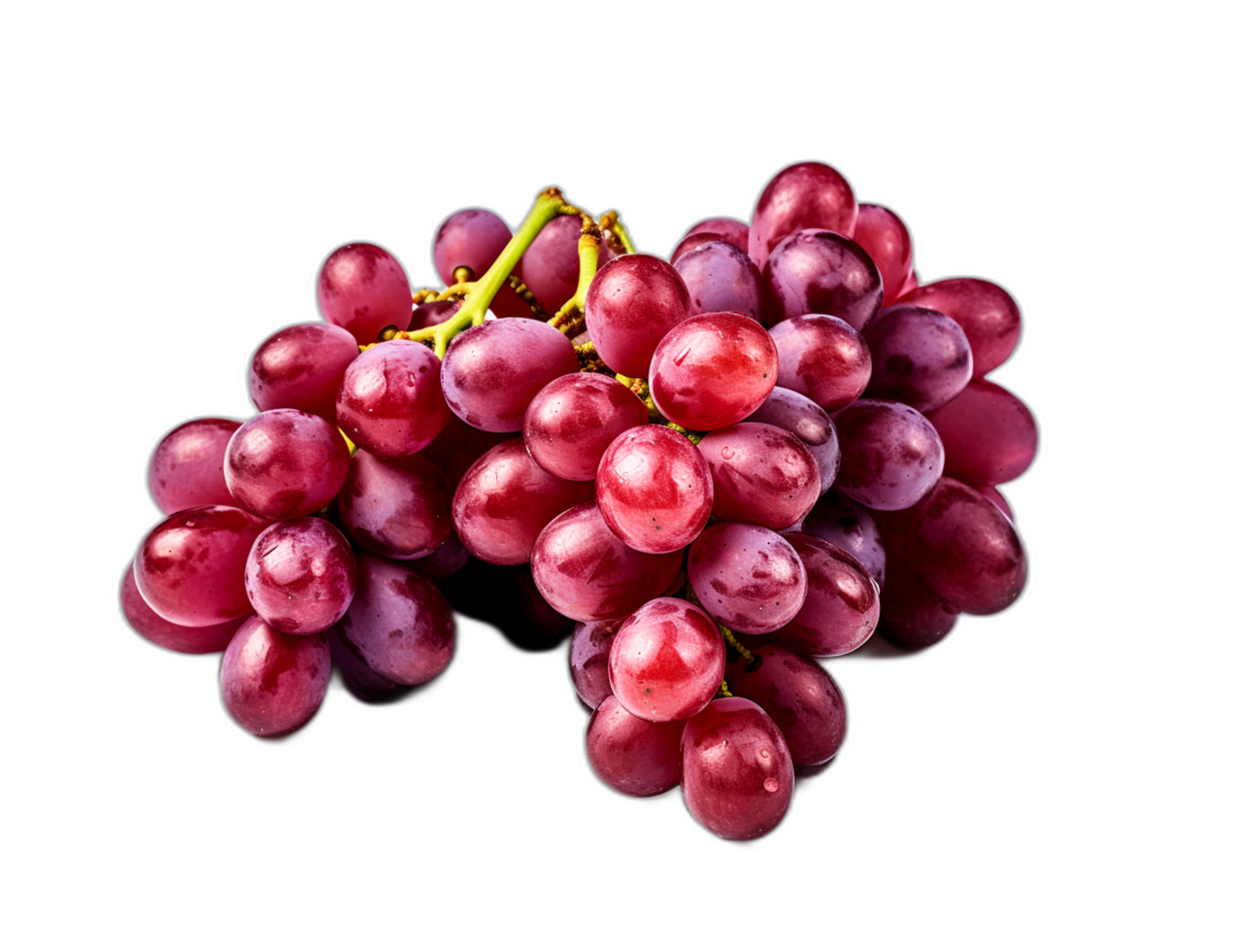 Delicious and fresh red grapes fruit isolated on transparent background png