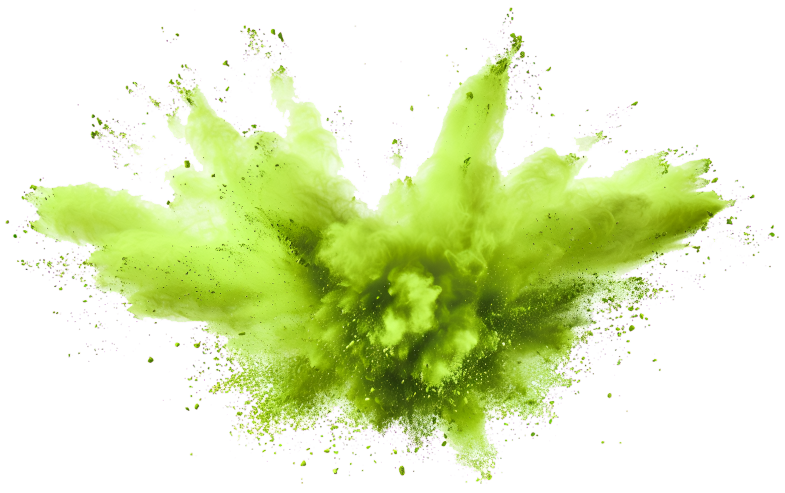green color explosion isolated on transparant background png