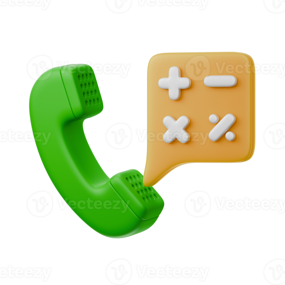 phone call support contact accounting consultant finance theme isolated 3d icon illustration element png