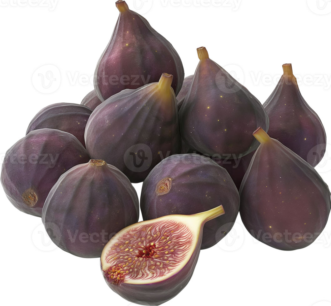 A bunch of figs isolated on a transparent background png