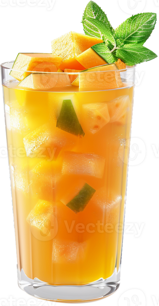 A cantaloupe fruit juice melon isolated on a transparent background png