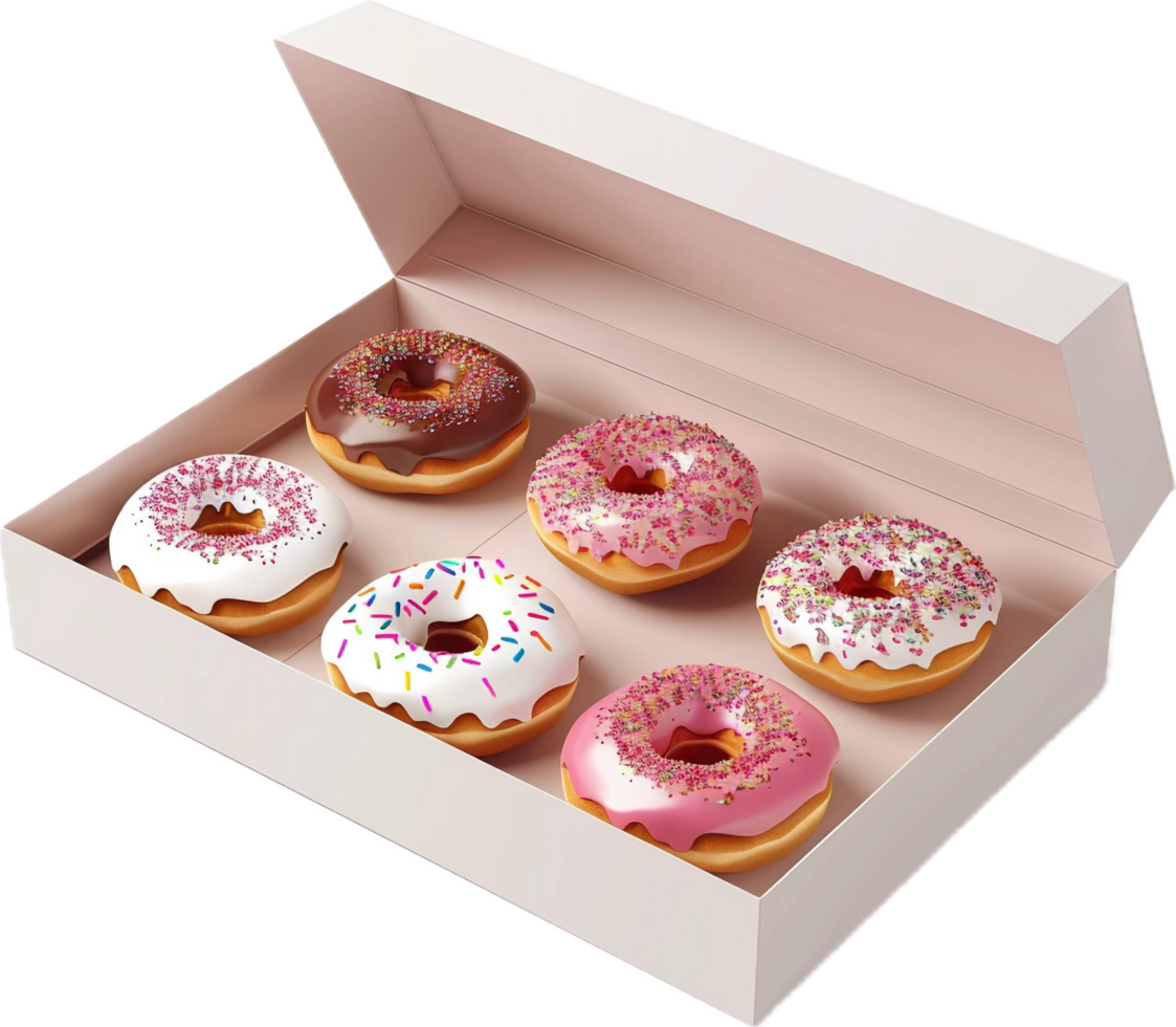 Box of Six Frosted Donuts. png