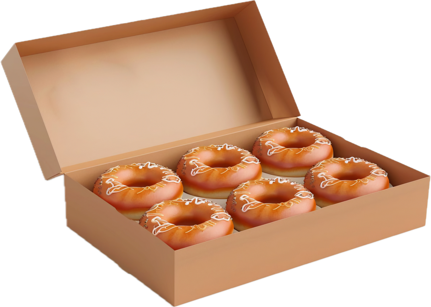 Box of Six Frosted Donuts. png